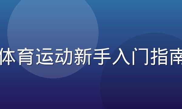 乐玩体育运动新手入门指南配图